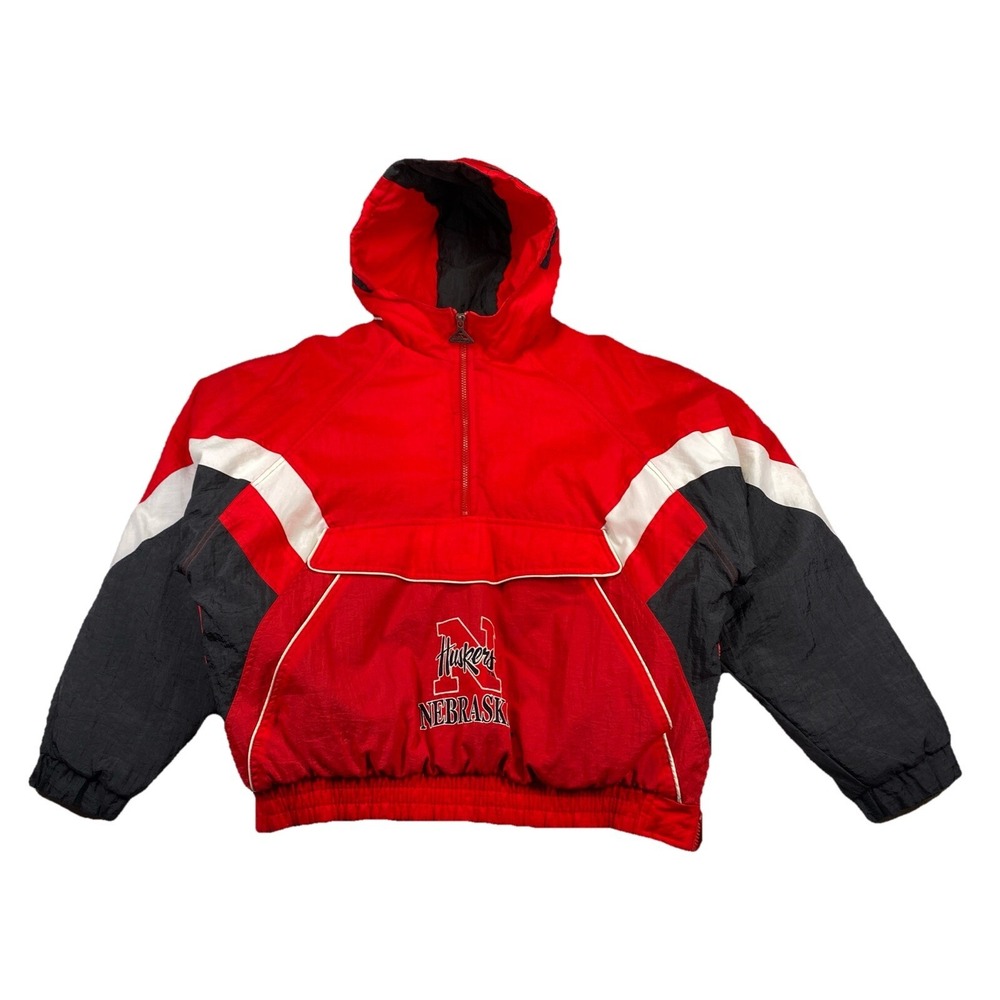 Genuine Stuff Nebraska Cornhusker's Pullover Puffy Jacket XL Vintage 90's
